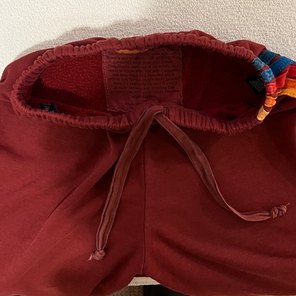 Aviator Nation 5 Stripe Burgundy Sweatpants Size M - Picture 5 of 13